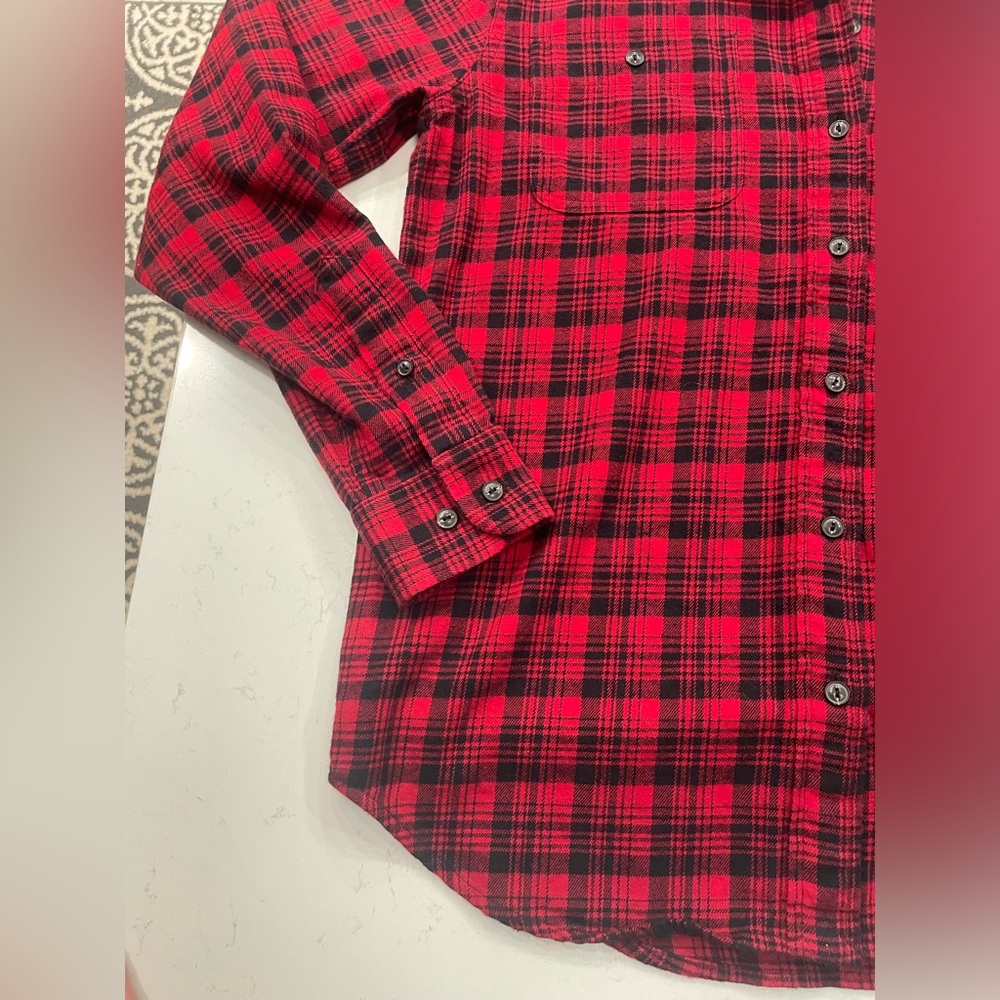 Lauren Ralph Lauren Women Red Black Plaid Flannel Button-Down Shirt Sz S cotton - Picture 15 of 15